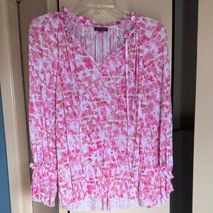 Vince Camuto Pink and White Floral Blouse